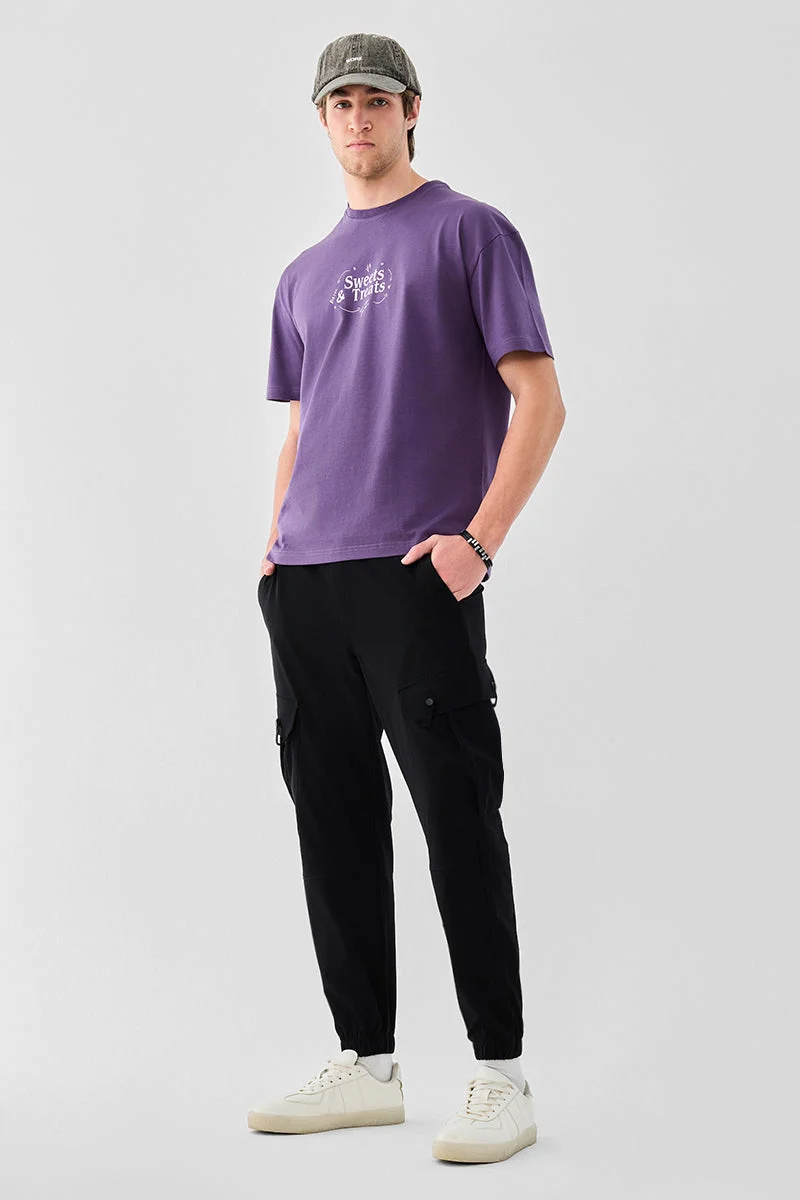 SNITCH Black 5 Pocket Stretch Cargo Joggers for Men | Best Price UAE